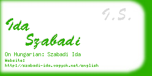 ida szabadi business card
